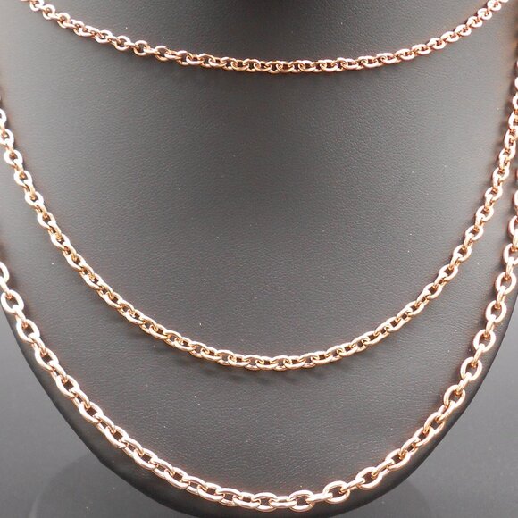 Necklace, Ever True Set of 3 Rolo Chains in ION Plated RG Stainless Steel - Picture 4 of 11